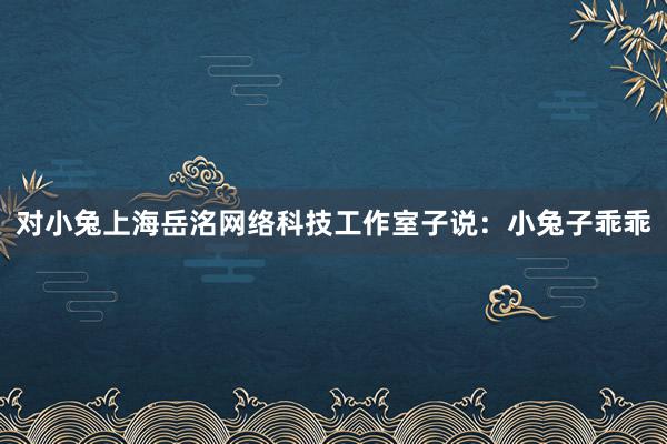 对小兔上海岳洺网络科技工作室子说:小兔子乖乖